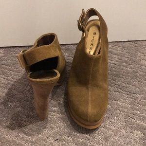 Michael platform sling back booties size 8.